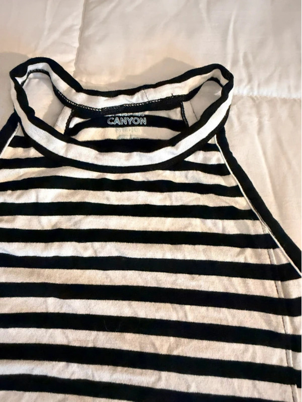 American Canyon black and white striped halter top #halter
